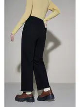 大きいサイズのカジュアルストレートデニムパンツ【フリース裏地・ハイウエスト・細見え】（セットアップ対応）