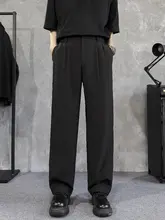 ブラック ハイウエスト ストレート ルーズ 大きいサイズ スーツパンツ