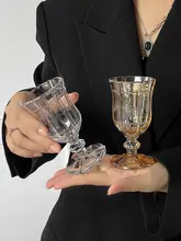 レトロ彫刻デザインのシャンパングラス【バロックスタイル・軽やかで上品・冷飲用】