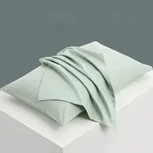 極上の柔らかさの綿製枕カバー【純色・洗濯機洗い対応】（セットアップ対応）