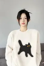 ゆったりしたデザインのニットプルオーバー【秋冬向け・温かい・女性用】（セットアップ対応）