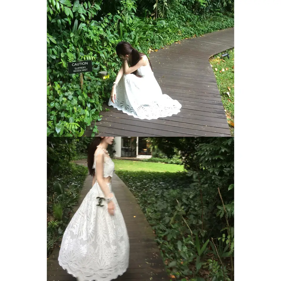 夢見るアリス刺繍レースキャミソールとロングスカート【女性用・ファッションドレス】（セットアップ対応）