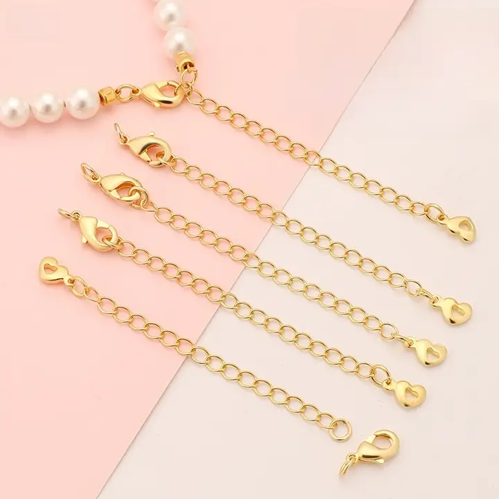 18Kゴールドメッキ延長チェーン【パールブレスレット・ネックレス・調整可能・アレルギー対応】