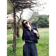 シンプルなデザインの中袖通勤オールインワン【スリムフィット・女性用】