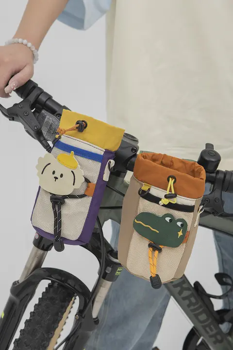 自転車用フロントハンドルバッグ【ドリンクホルダー付き・収納力抜群】