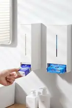 壁掛けトイレットペーパー収納ボックス【穴あけ不要・ウェットティッシュ収納可・バスルーム用】
