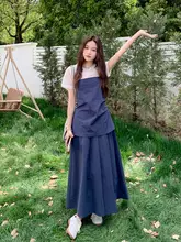 深青色の優しい雰囲気のネット生地トップスとキャミソールの夏向けスカート【シルエットを美しく見せる・三点セット（セットアップ対応）】