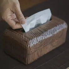 北米産 ブラックウォールナット製 高級ティッシュボックス【リビング用・シンプルデザイン】