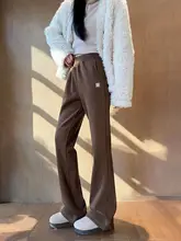 ゆったりとしたストレートパンツ【春秋用・スリムフィット・ハイウエスト ・トレーニングウェア】（セットアップ対応）