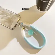 可愛いデザインのイエロースター携帯ストラップ【短め・多機能・ネックレス風】（セットアップ対応）