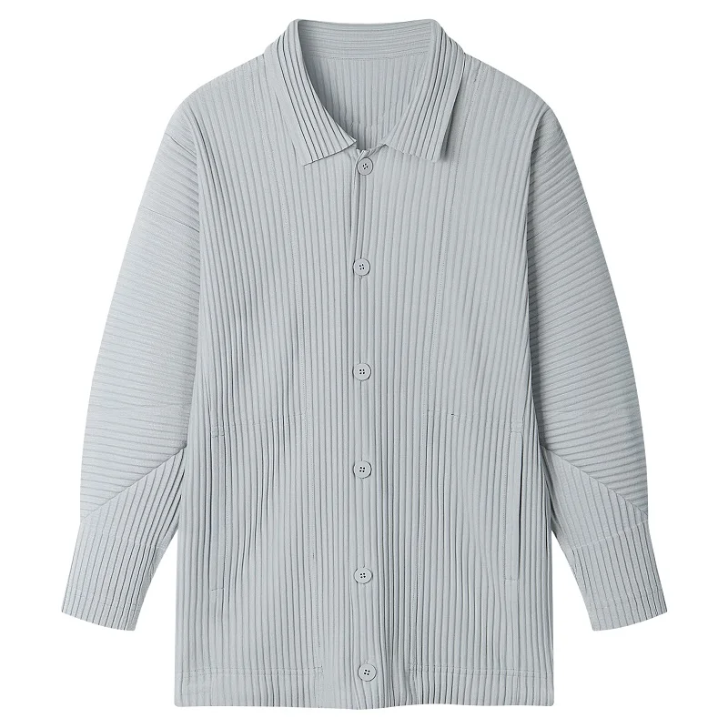 重ね着 シャツの選び方：三寸人间グレー立体袖デザインメンズシャツの実用性と着心地