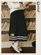猫デザインのニットスカート【冬用・シンプル・細見え効果】