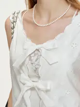 浪漫フランス風 刺繍入りバンド付きビスチェ【波状エッジ・五弁花デザイン】