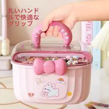 可愛いデザインの収納ボックス【子供用・ヘアアクセサリー・大容量・段階的仕切り】（セットアップ対応）