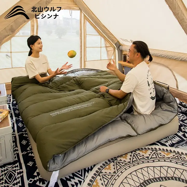 BSWolf 大人用スリーピングバッグ【四季対応・オフィス昼寝兼用・極上の柔らかさ・防寒・キャンプ用】