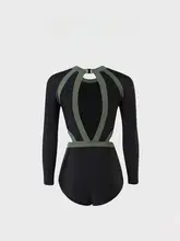 女性用長袖日焼け防止ラッシュガード【体型カバー・スリム・ワンピース型】