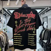 HELLデザインのレーサー印刷半袖Tシャツ【ユニセックス・ヴィンテージスタイル・カジュアル】