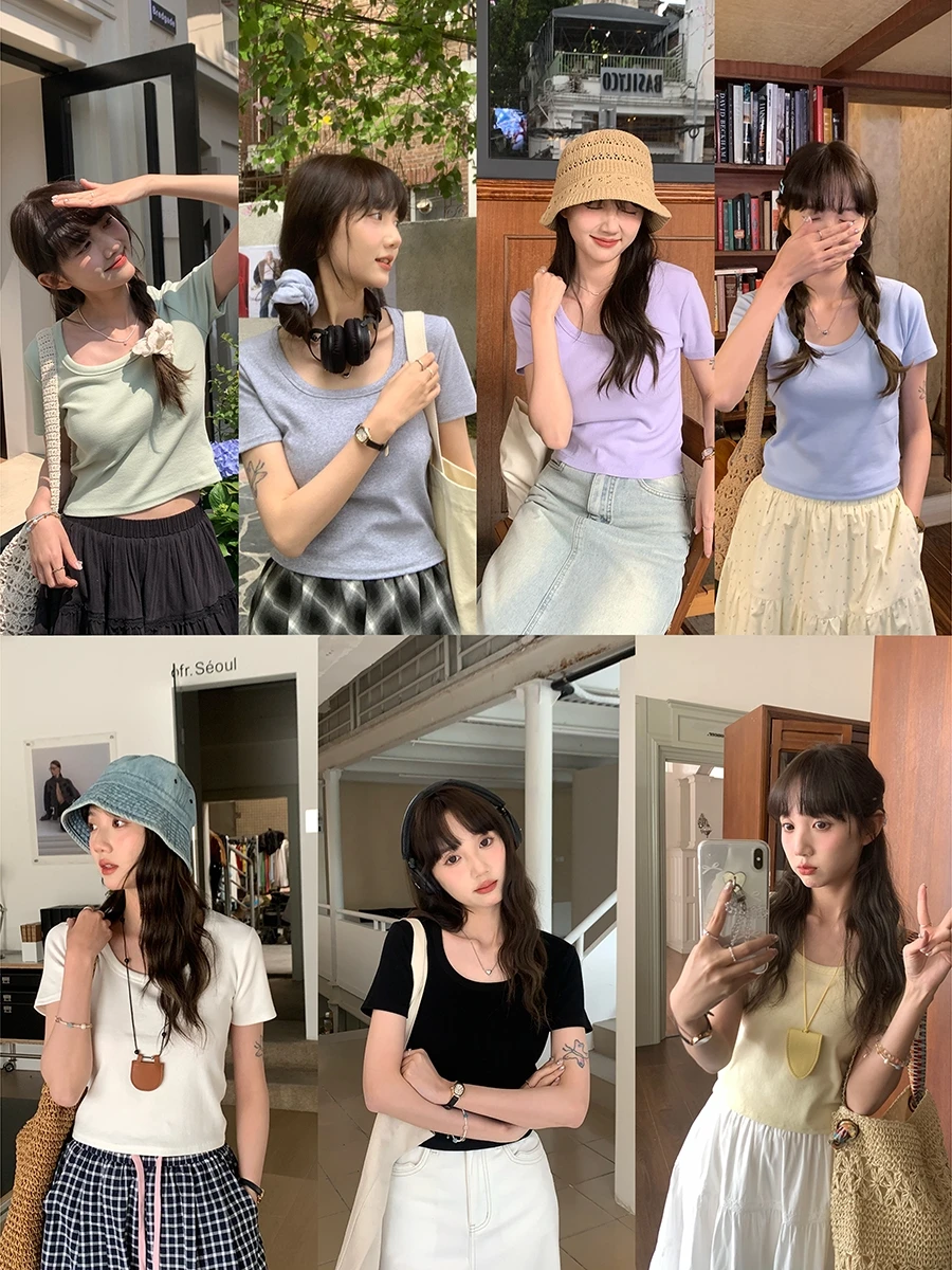 UネックTシャツはどんな感じ？小柄さんでも着やすいシンプルデザインが今、注目されている！
