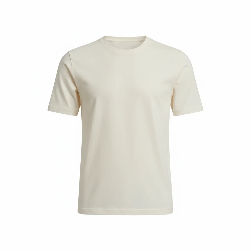 アイボリーのベーシッククルーTシャツ