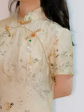 天然貝母使用 中式山茶花ブローチ【古風デザイン・ハイネックドレス対応・気質アップ】