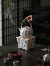 炭炉 茶器セット 手描き ソーダ釉 囲炉裏風 煮茶器 「JOJO'S L. PD.」