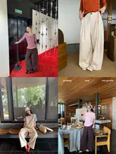 極上の柔らかさの麻混ボールパンツ【米茶色・プリーツデザイン・フィット】（セットアップ対応）