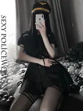 スリムフィットワークウェア【ブラック・女性用・空港スタッフ・セクシー制服】（セットアップ対応）