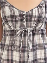 チェック柄キャミソール【UVカット・ボタン付き・デザイン性抜群・ノースリーブ】