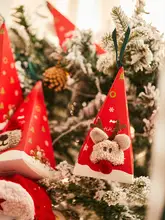 可愛いデザインの珊瑚绒クリスマスソックス【中筒・暖かい・ギフトボックス付き】