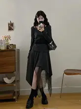 春にぴったりな大きいサイズのレーストップスと不規則なデザインのスカート【カジュアル・二点セット・（セットアップ対応）】
