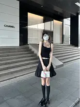 胸パッド付き フランス風スクエアネックタンクトップ【ワイドストラップ・バックスタイル】