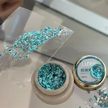 高品質なガラス製ネイル用シーグリーンラメジェル【極薄タイプ・耐溶剤】