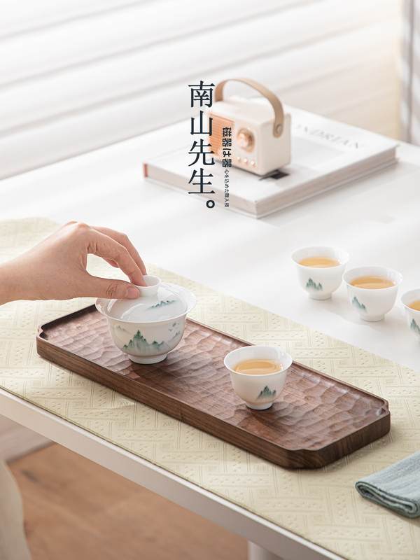 胡桃木製 貯水式茶盤 干泡台 コンパクト TAO | 胡桃木製の茶盤【シンプルデザイン・家庭用・功夫茶具対応】