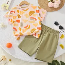 セットアップ キッズ ボーイズ 半袖Tシャツ ショートパンツ クルーネック 夏 おしゃれ 「malwee」