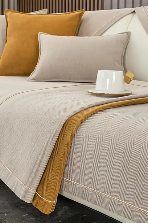 シーズンを問わない雪尼尔製ソファマット【滑り止め付き・モダンで上質】