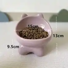 猫用陶器食器【斜口・大口径・高脚・ペット用水飲み皿】
