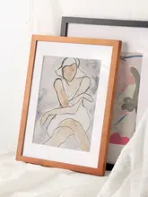 シンプルな黒の木製壁掛けフレーム【四季の絵画やポスターに最適】