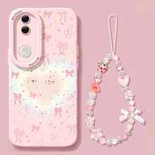 Vivo対応 スマートフォンケース【女性用・全包・防摔・シリコン製・バタフライデザイン】