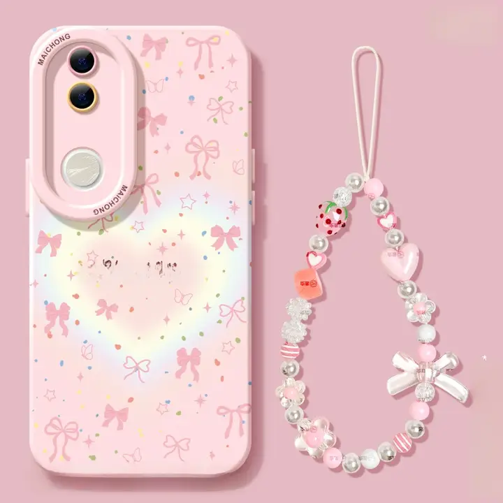 Vivo対応 スマートフォンケース【女性用・全包・防摔・シリコン製・バタフライデザイン】