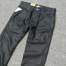 カジュアルデニムパンツ【ウォッシュ加工・ストレート・多ポケット・ブラック】