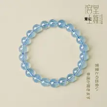 海ブルーストーンブレスレット【天然水晶・女性用・誕生日やバレンタインギフトに】