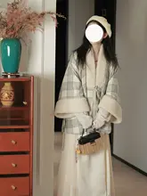 羊毛混紡の秋冬用半袖披袄【明制・合襟デザイン】