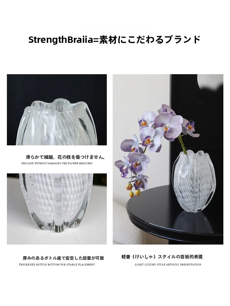 高級感あるガラス製水栽培花瓶：100均観葉植物の水耕栽培に最適なインテリア花器