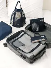 大容量折りたたみ式旅行用衣類収納バッグ【通気性メッシュ・ファスナー付き】