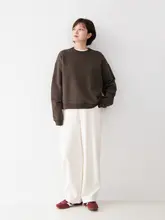 ウエストゴム入り 羊毛混合の快適なニットパンツ【カジュアルデザイン・女性用】