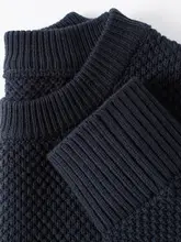 男性用 濃紺色 クルーネックニットセーター【アメリカンスタイル・ゆったりシルエット・カジュアル】