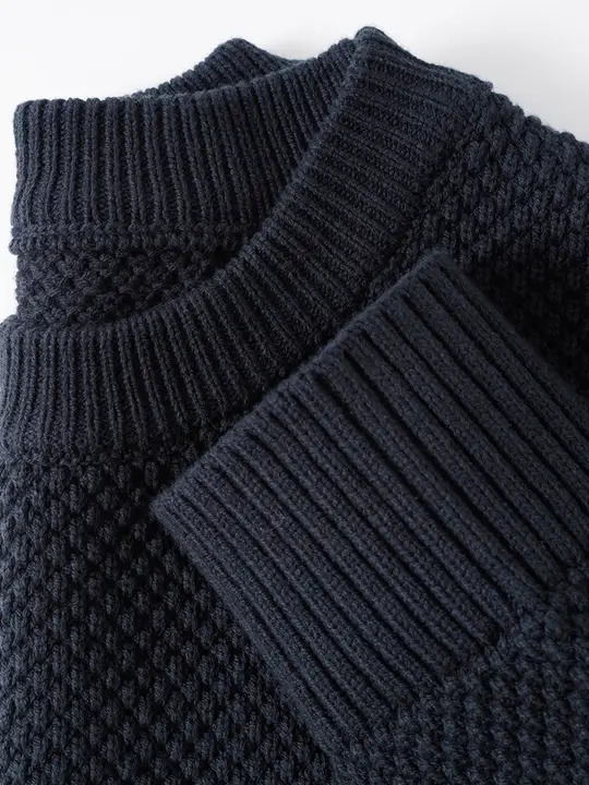 男性用 濃紺色 クルーネックニットセーター【アメリカンスタイル・ゆったりシルエット・カジュアル】