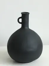 シンプルな陶器製花瓶【水耕栽培・アートデコレーション用】