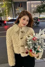 今屿花花 ショートラムウールコート【女性用・秋冬・厚手】
