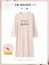 授乳対応のコットン長袖マタニティワンピース【春秋用】